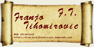 Franjo Tihomirović vizit kartica